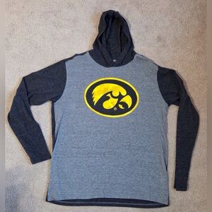 Men’s Fanatic Gray Hooded Long Sleeve T Size L